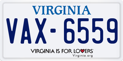 VA license plate VAX6559