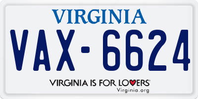 VA license plate VAX6624
