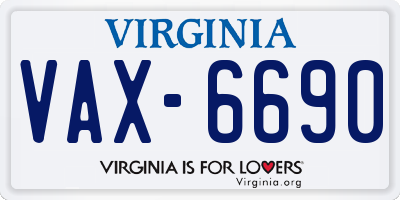 VA license plate VAX6690