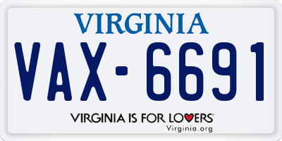 VA license plate VAX6691