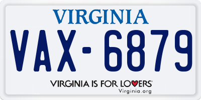VA license plate VAX6879