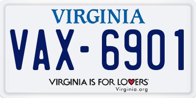 VA license plate VAX6901