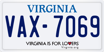 VA license plate VAX7069