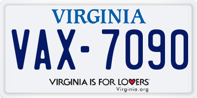 VA license plate VAX7090
