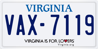 VA license plate VAX7119