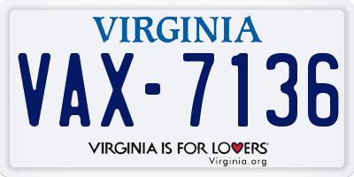 VA license plate VAX7136