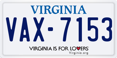 VA license plate VAX7153
