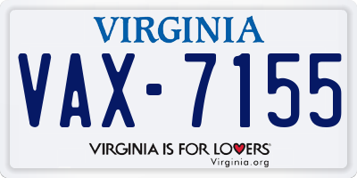 VA license plate VAX7155