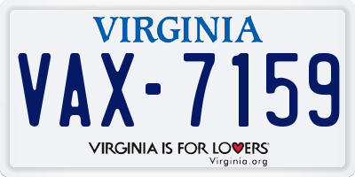 VA license plate VAX7159