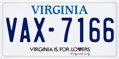 VA license plate VAX7166