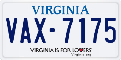 VA license plate VAX7175