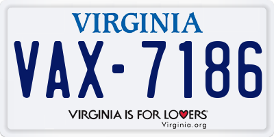VA license plate VAX7186