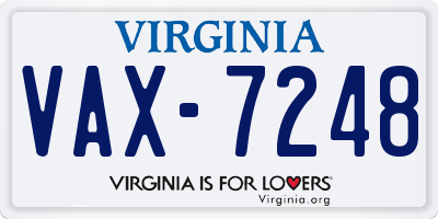 VA license plate VAX7248