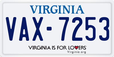 VA license plate VAX7253