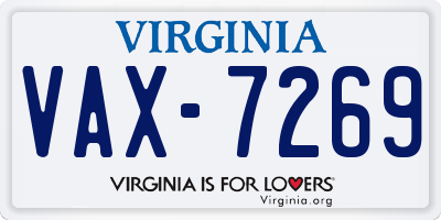 VA license plate VAX7269
