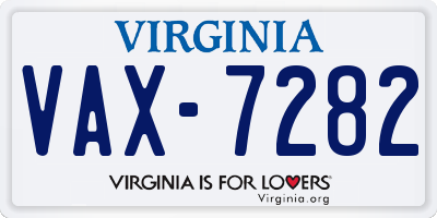 VA license plate VAX7282