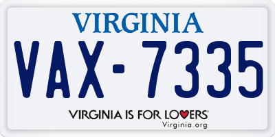 VA license plate VAX7335
