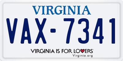 VA license plate VAX7341