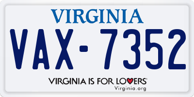 VA license plate VAX7352