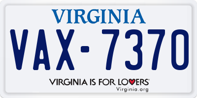VA license plate VAX7370