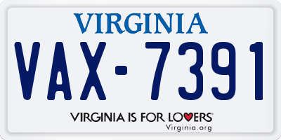 VA license plate VAX7391