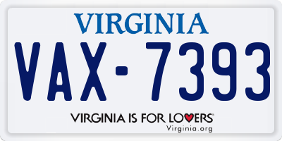 VA license plate VAX7393