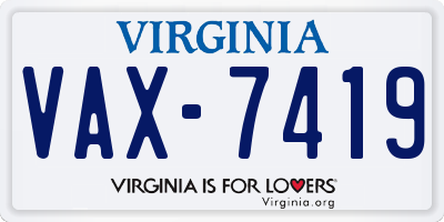 VA license plate VAX7419