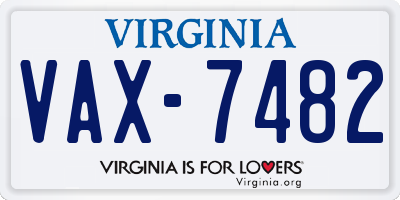 VA license plate VAX7482