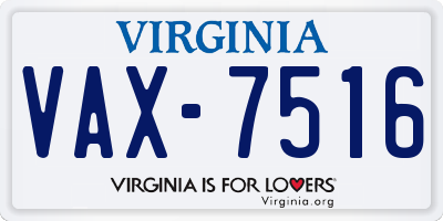 VA license plate VAX7516