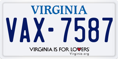 VA license plate VAX7587