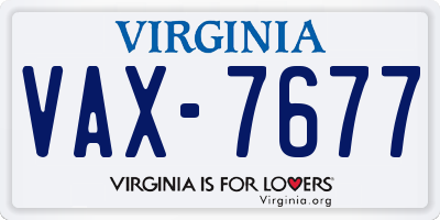 VA license plate VAX7677