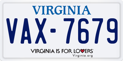 VA license plate VAX7679