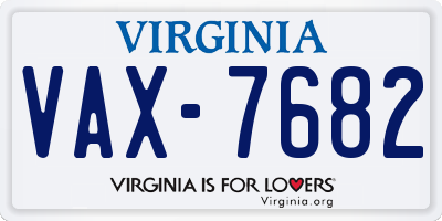 VA license plate VAX7682
