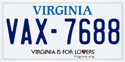 VA license plate VAX7688