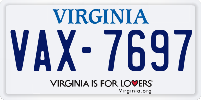 VA license plate VAX7697