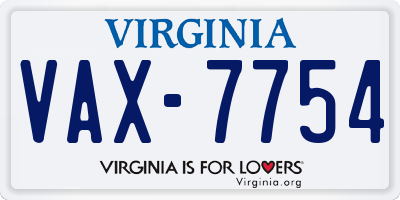 VA license plate VAX7754