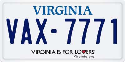 VA license plate VAX7771