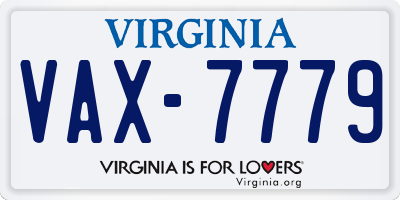 VA license plate VAX7779