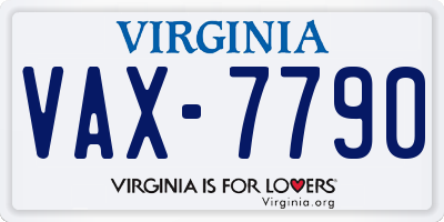 VA license plate VAX7790