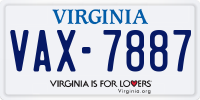 VA license plate VAX7887