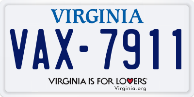 VA license plate VAX7911