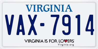 VA license plate VAX7914
