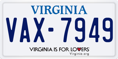 VA license plate VAX7949