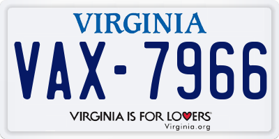 VA license plate VAX7966
