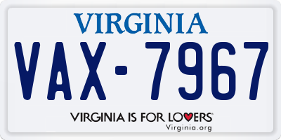 VA license plate VAX7967