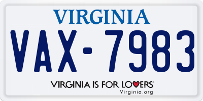 VA license plate VAX7983