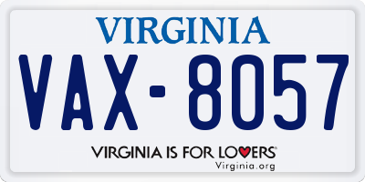VA license plate VAX8057