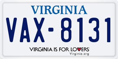 VA license plate VAX8131
