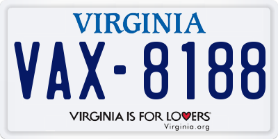 VA license plate VAX8188