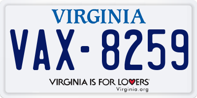 VA license plate VAX8259